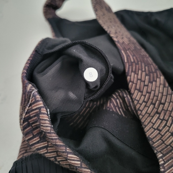 Lululemon City Tank Top Pleated Peplum Golden Godess Cashew Multi Black Brown 8 - Picture 9 of 9